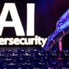 Visual representation of artificial intelligence network breach and digital cybersecurity vulnerability