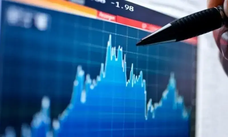 Illustration depicting economic statistics, inflation rates, and financial projections for Pakistan