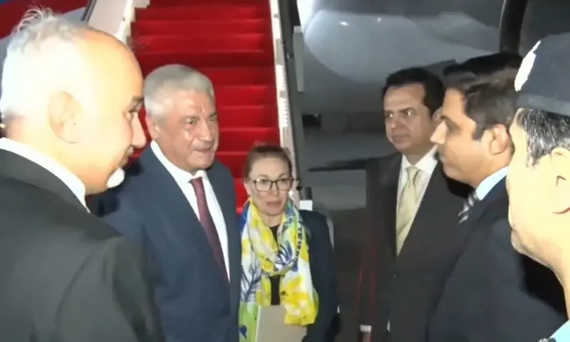 Russian Interior Minister Vladimir Kolokolstev welcomed in Islamabad