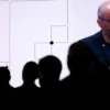Google DeepMind chair Demis Hassabis delivering an address at an AI summit in Dublin