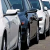 Cars parked at an automotive dealership in Pakistan